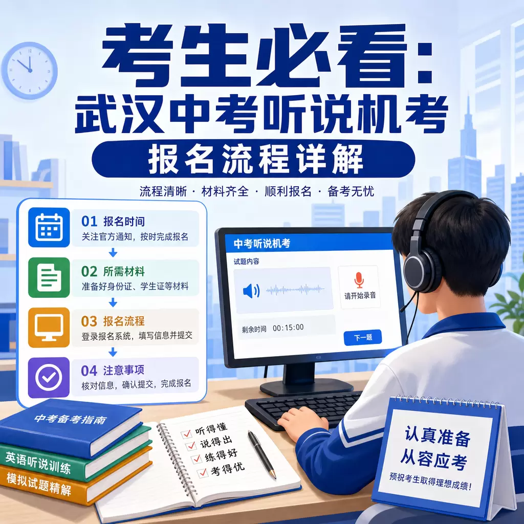 襄州考生必看:武汉中考听说机考报名流程详解